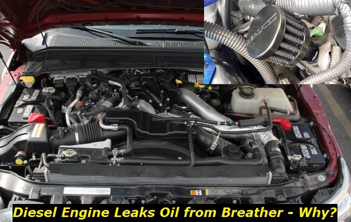 diesel engine leaks oil from breather